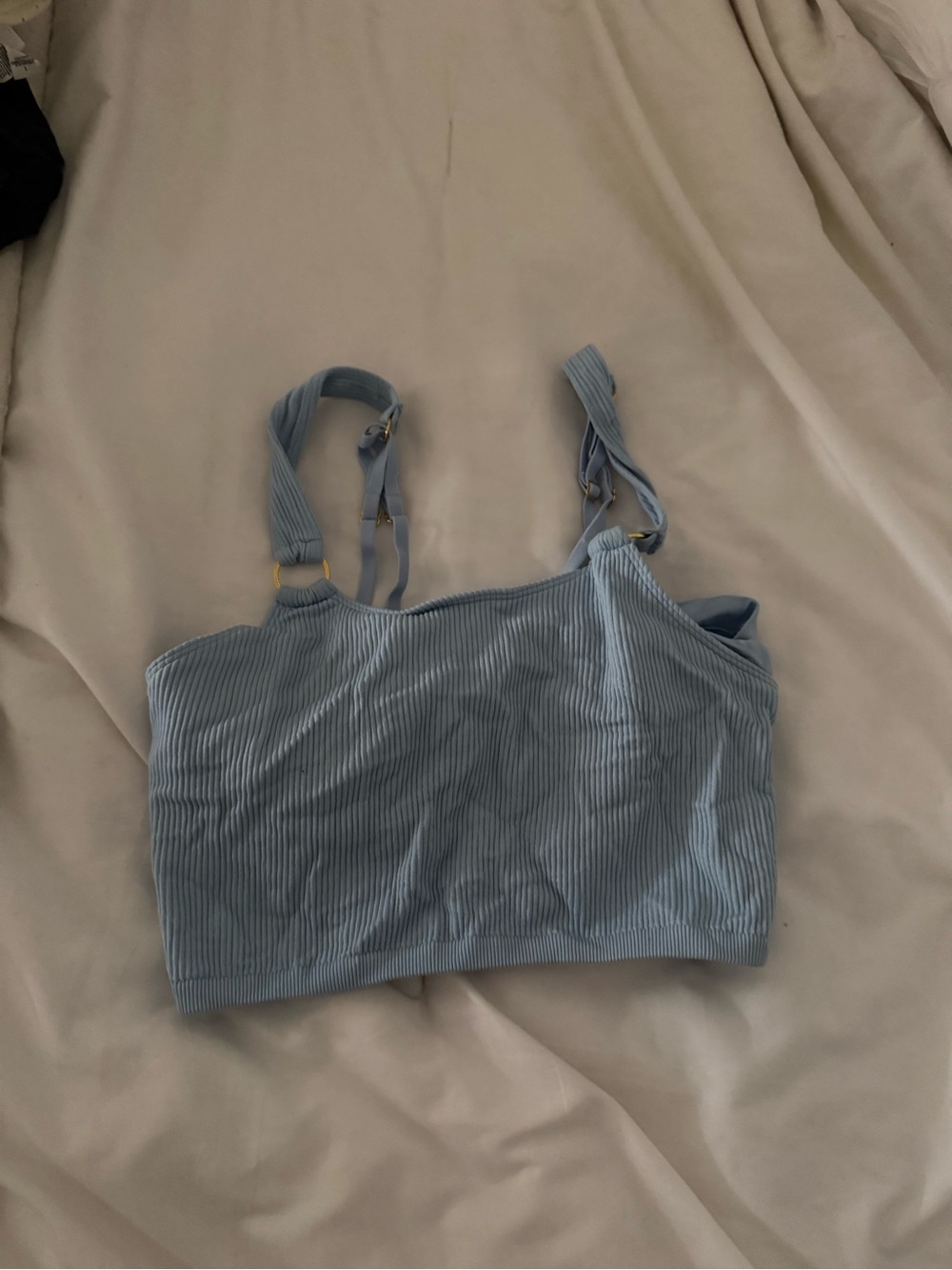 Aerie Light Blue Ribbed Bralette Top - Women Intimates